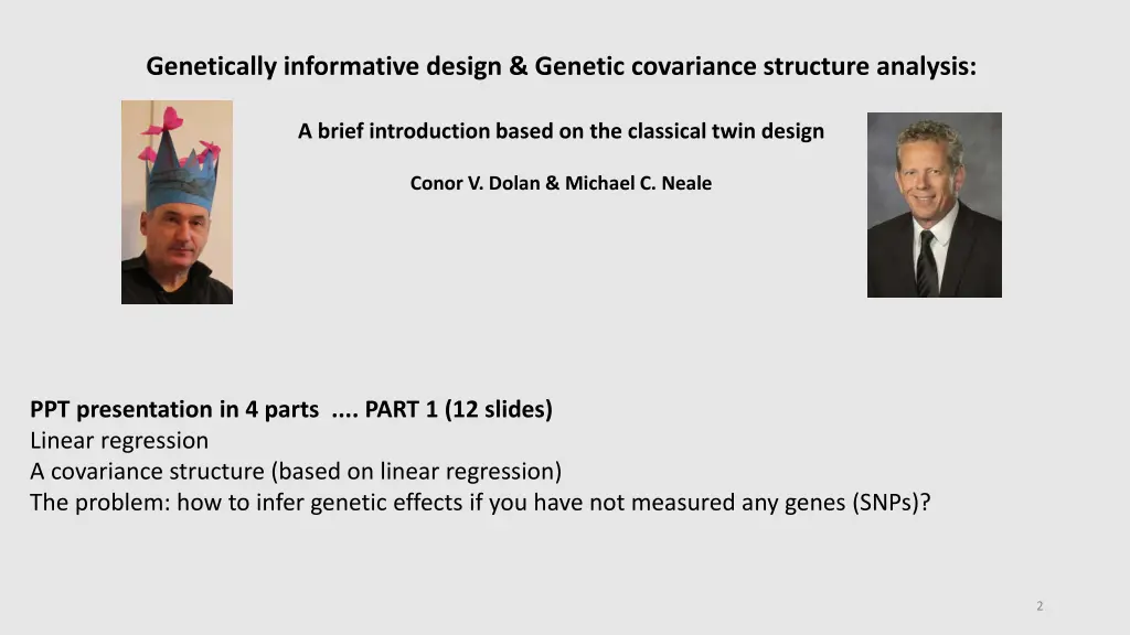 genetically informative design genetic covariance