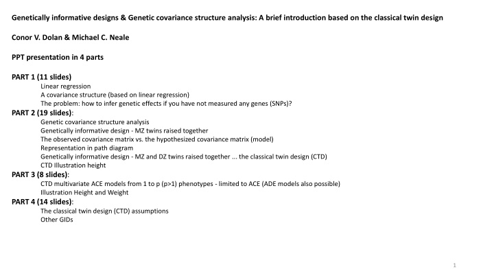 genetically informative designs genetic