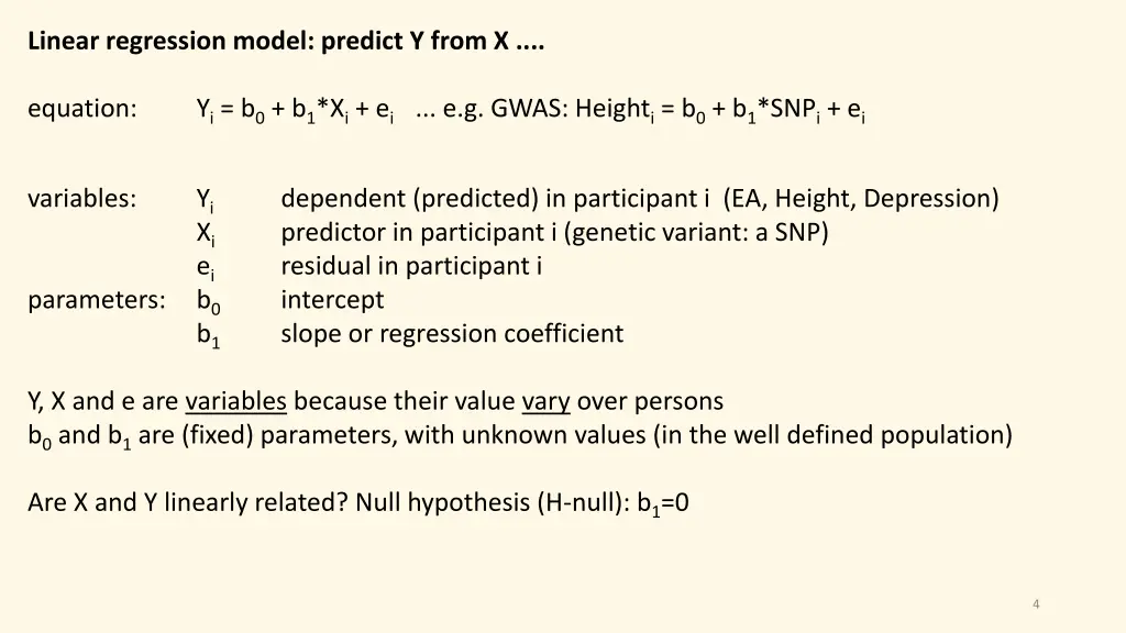 linear regression model predict y from x