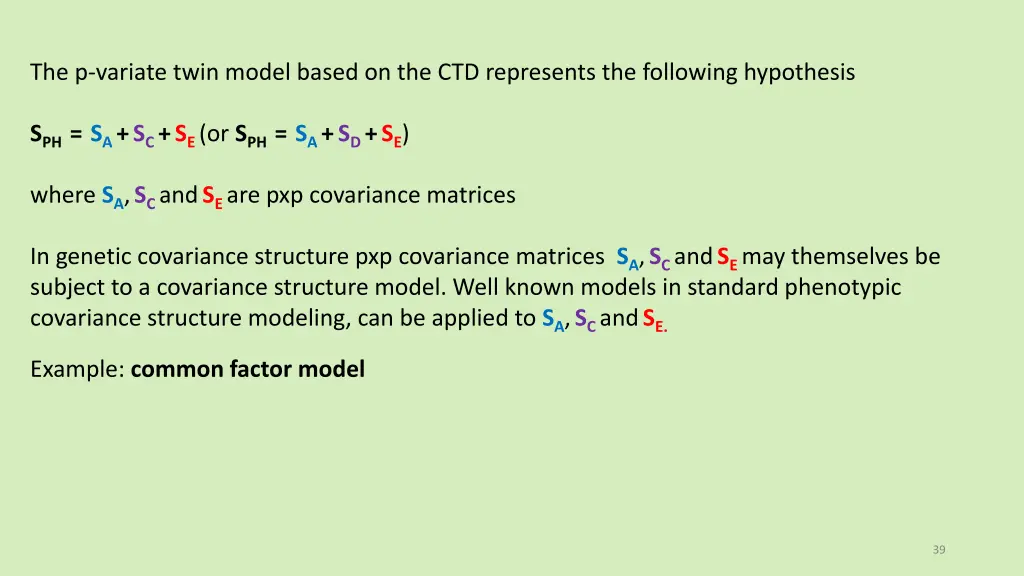 the p variate twin model based