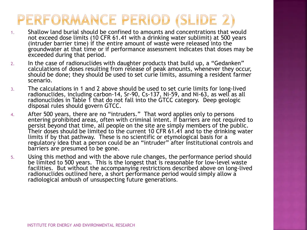 performance period slide 2 shallow land burial