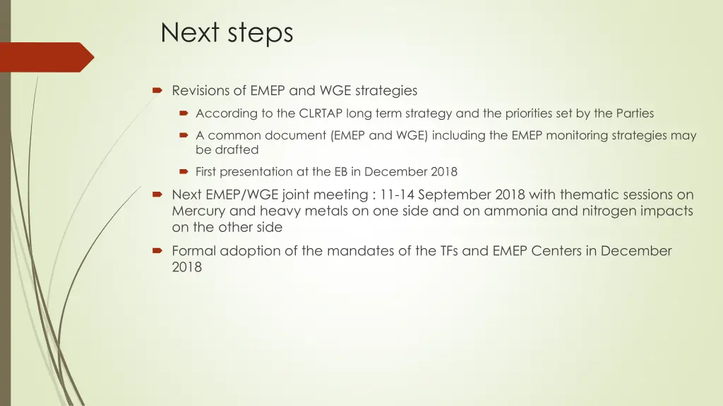 next steps
