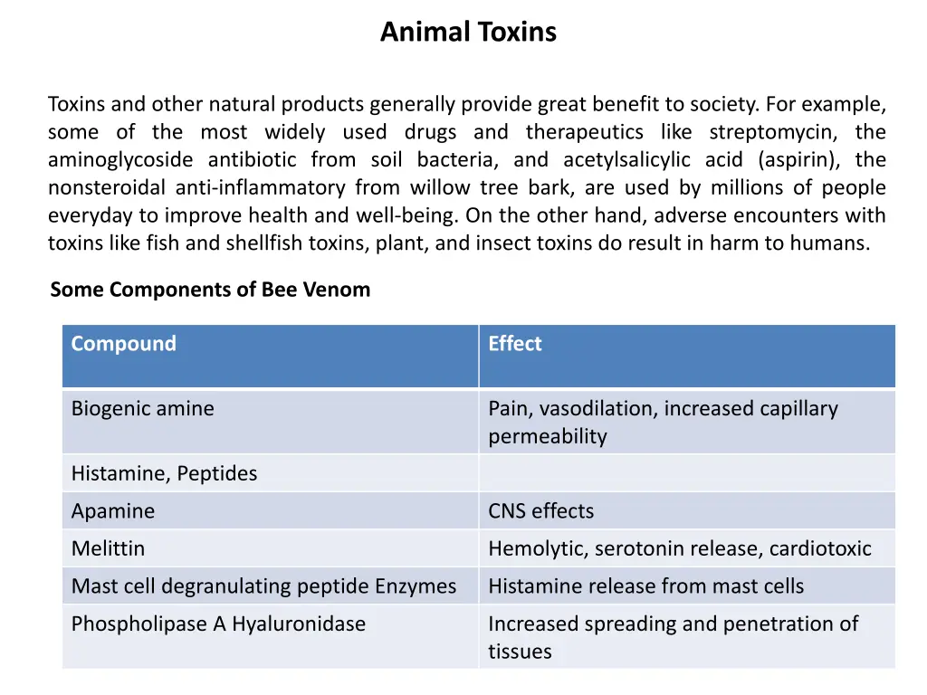 animal toxins 2