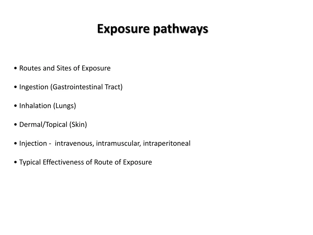 exposure pathways