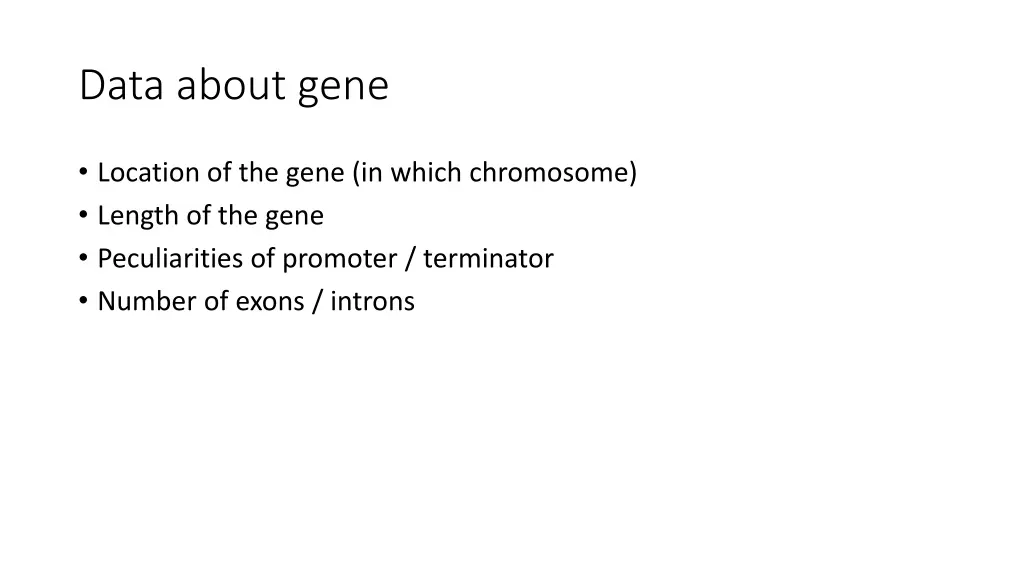 data about gene