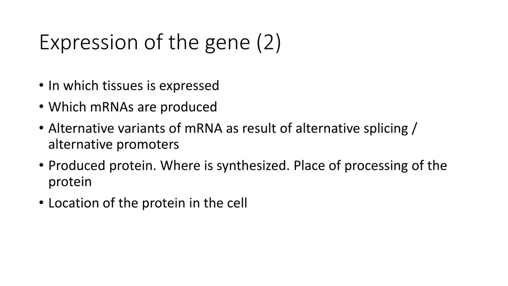 expression of the gene 2