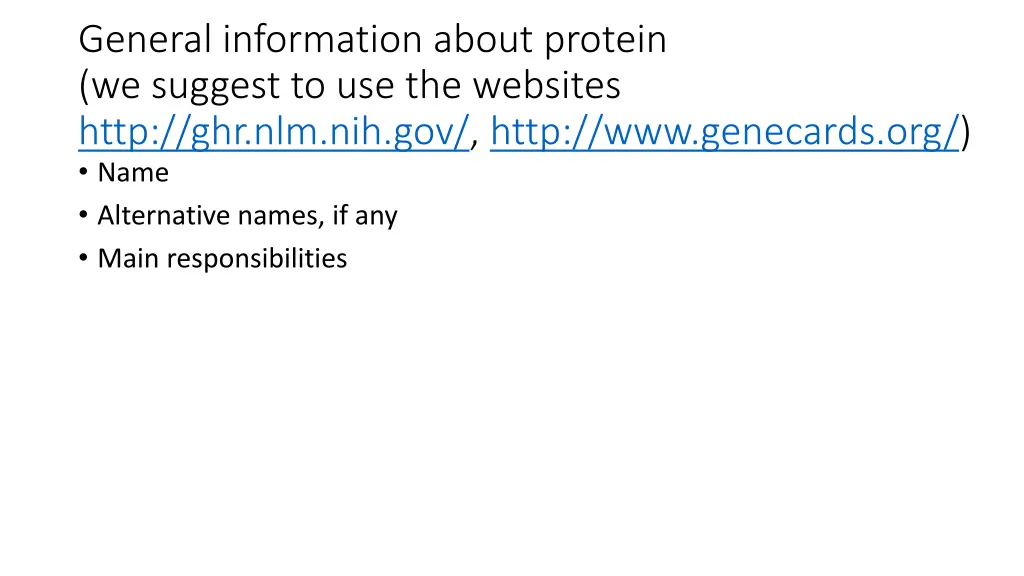general information about protein we suggest