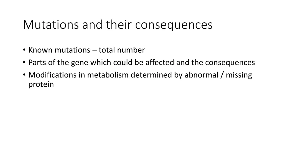 mutations and their consequences