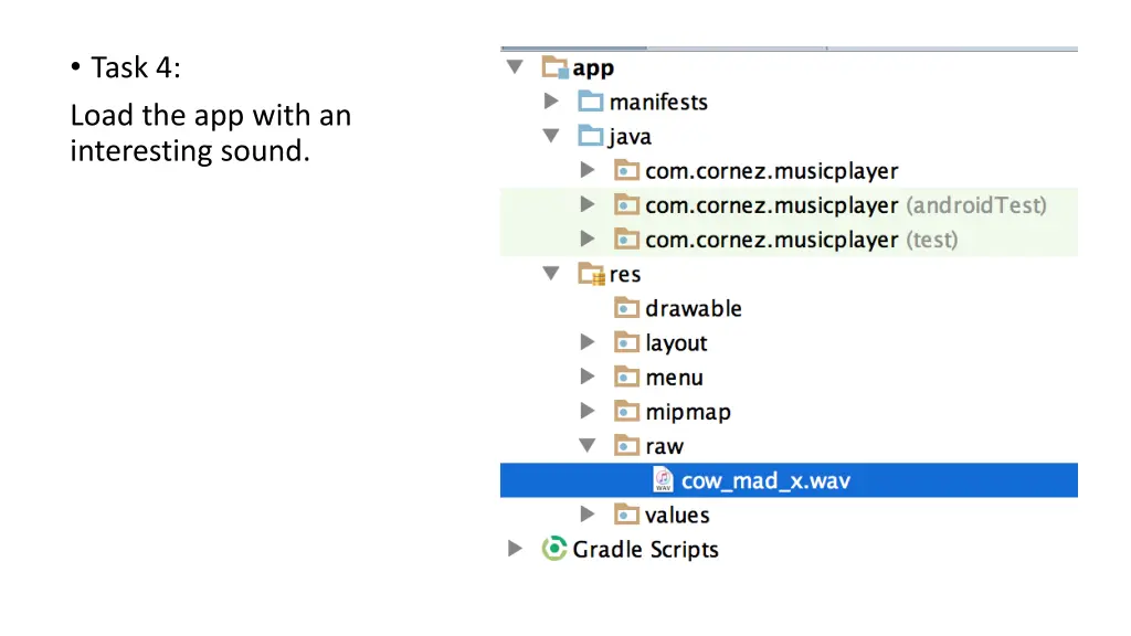 task 4 load the app with an interesting sound