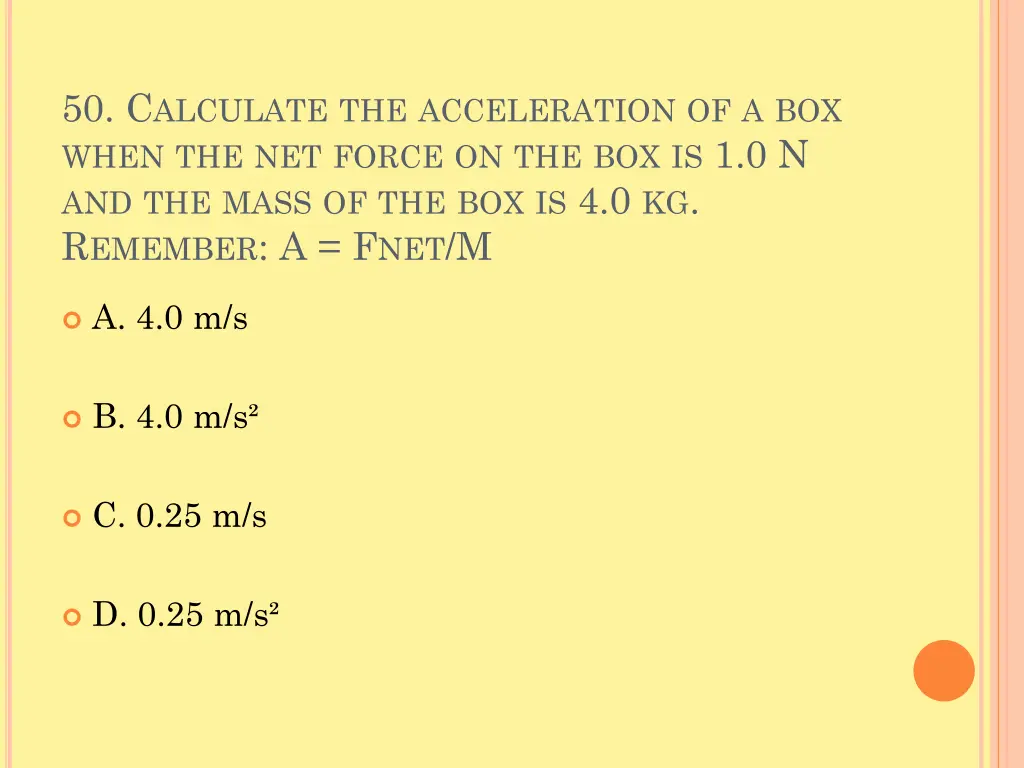 50 c alculate the acceleration of a box when