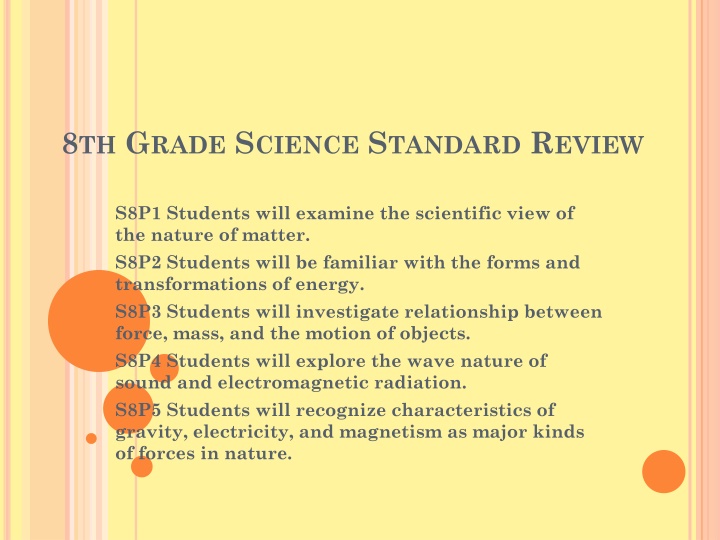 8 th g rade s cience s tandard r eview