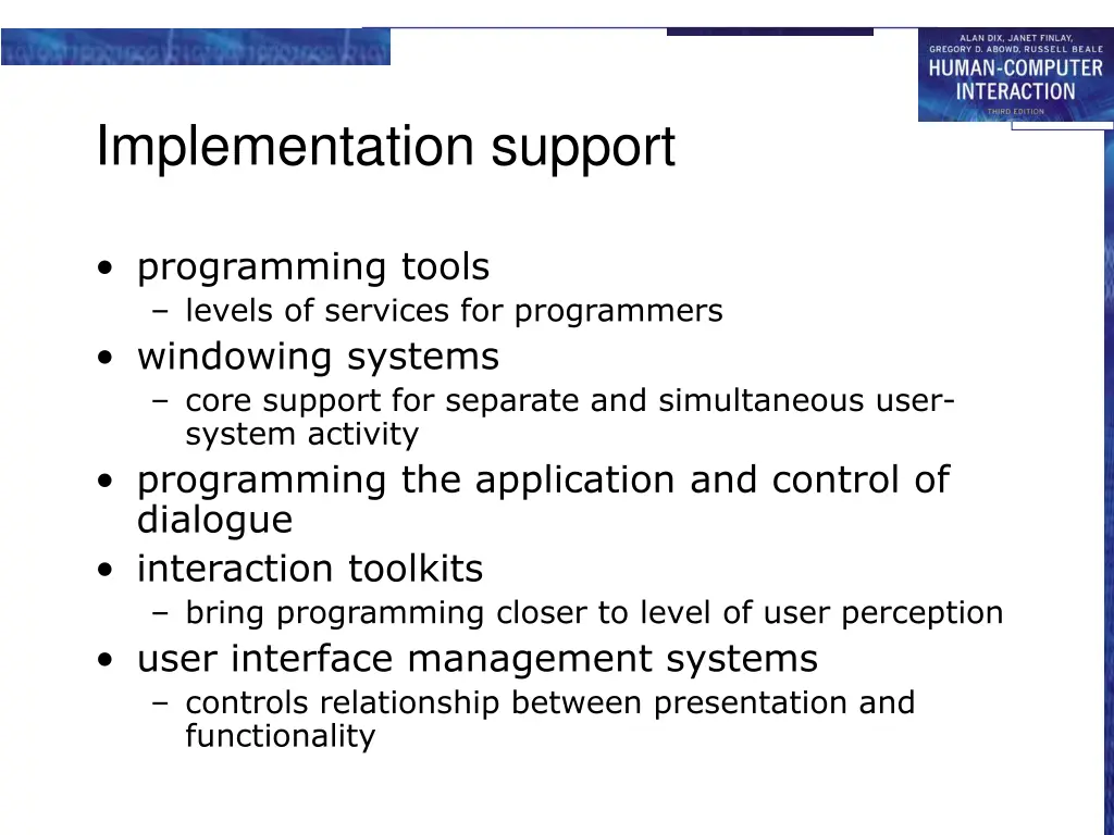 implementation support