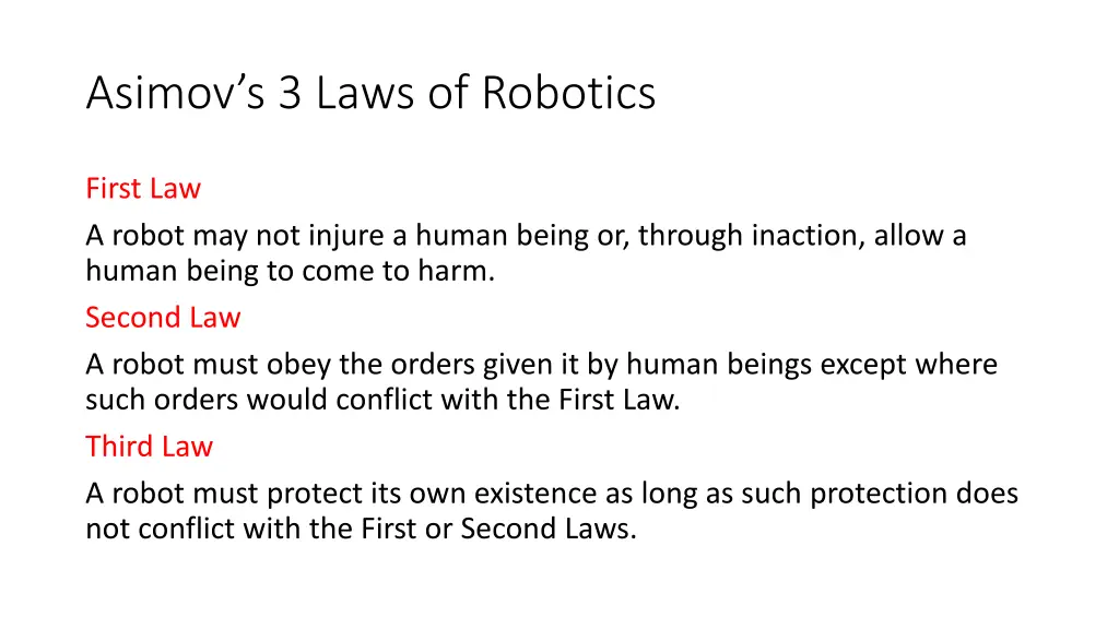 asimov s 3 laws of robotics