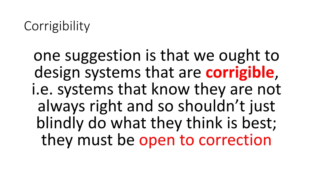 corrigibility