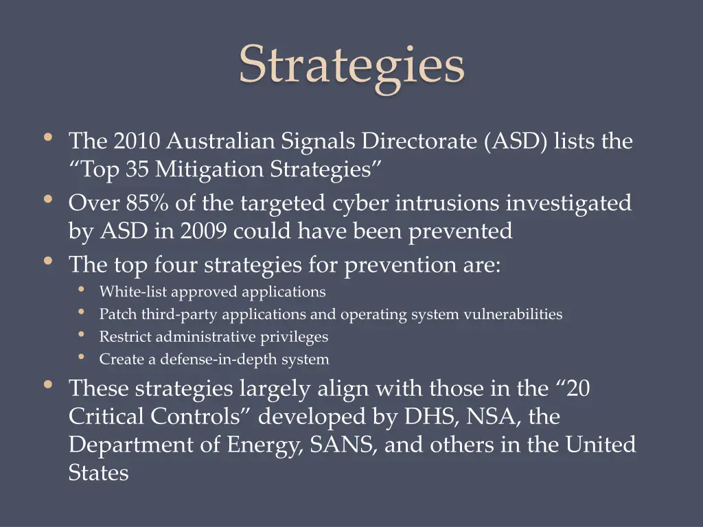 strategies