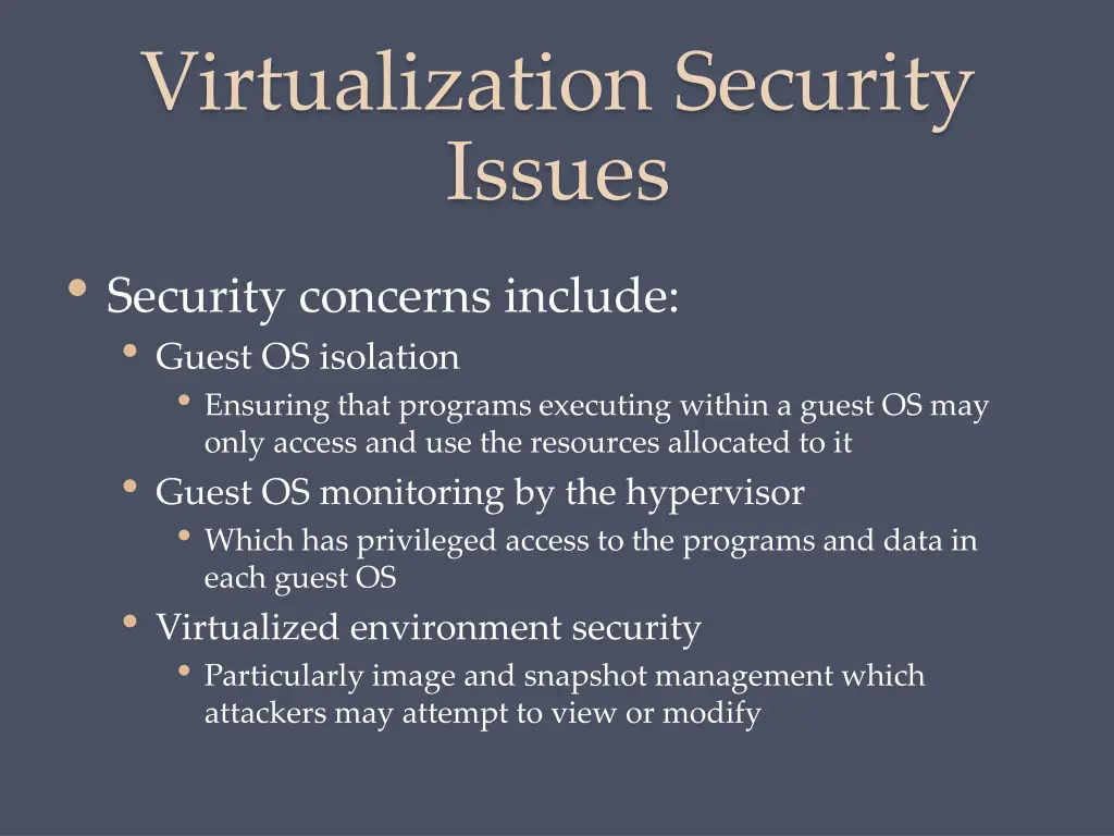 virtualization security issues security concerns