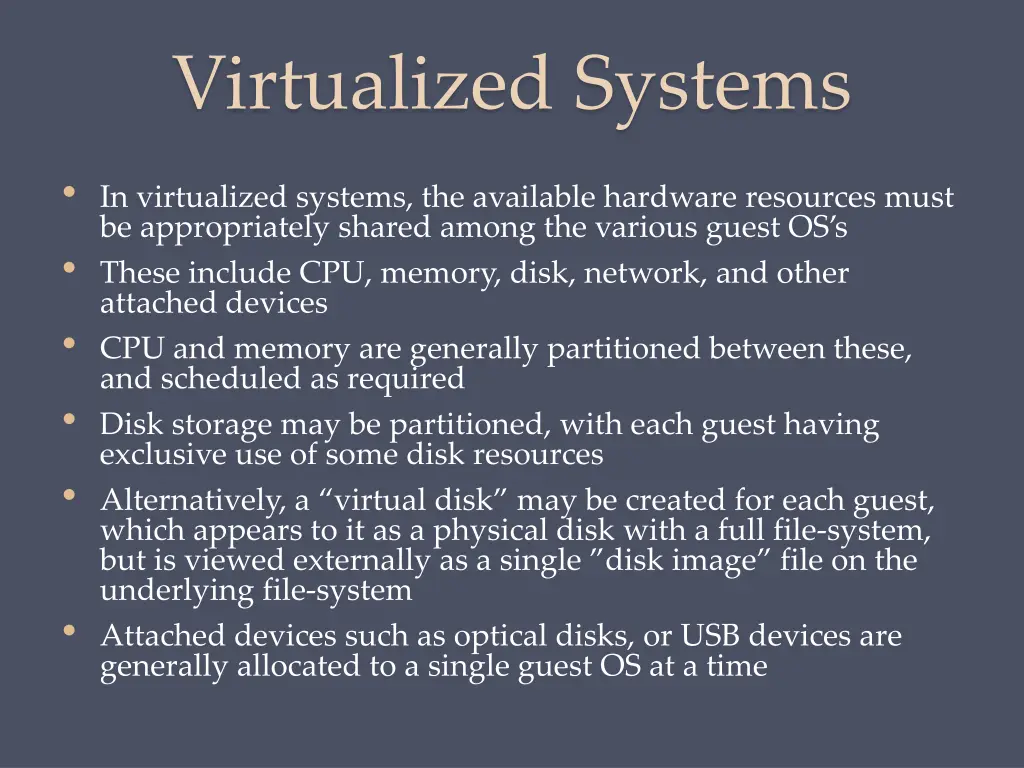 virtualized systems