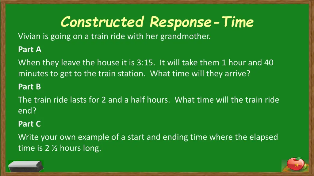 constructed response time vivian is going