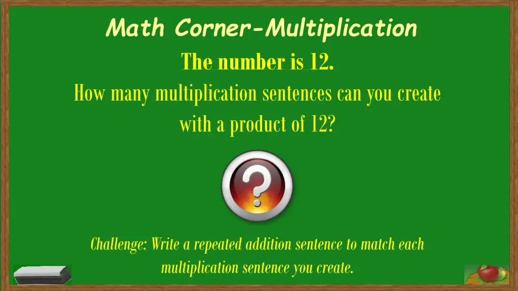 math corner multiplication the number