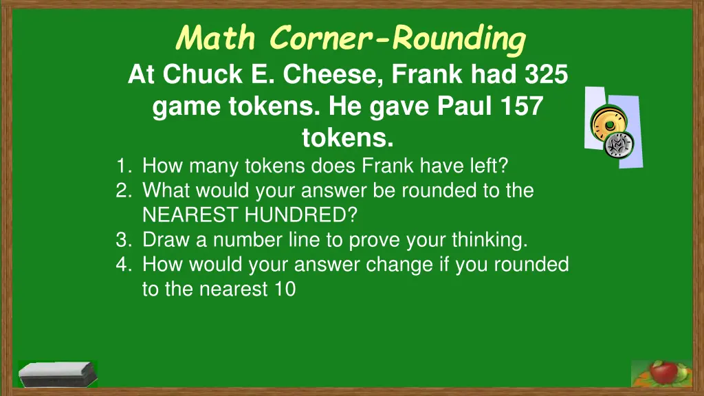 math corner rounding at chuck e cheese frank