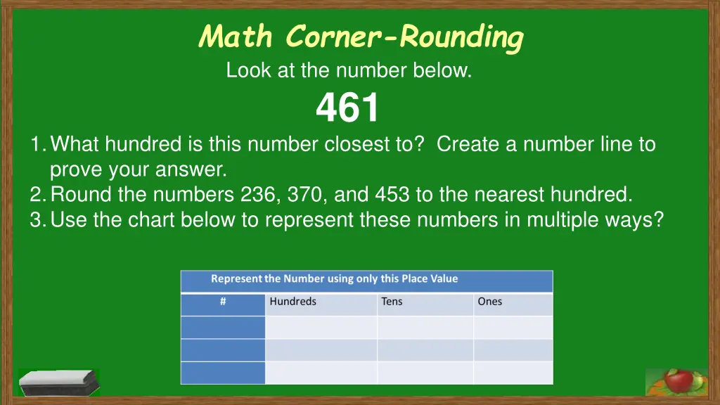 math corner rounding look at the number below 461