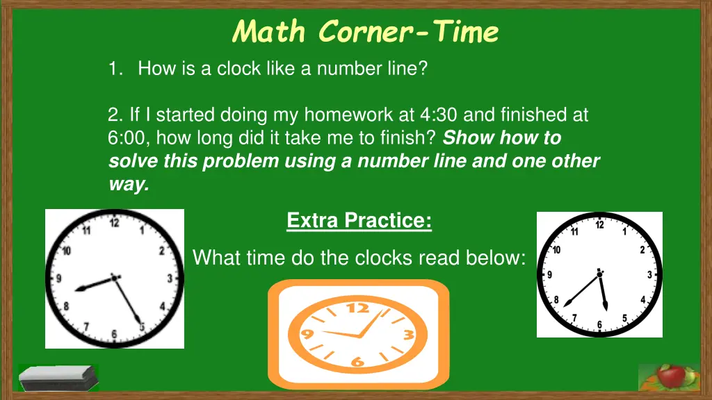 math corner time 1 how is a clock like a number