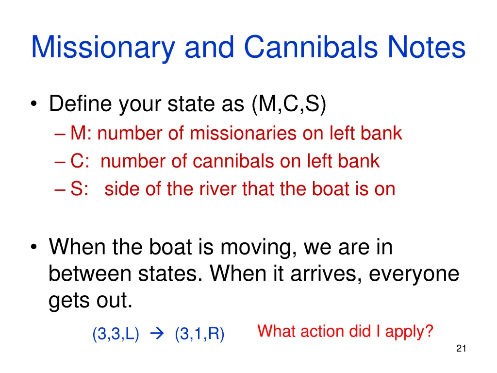 missionary and cannibals notes