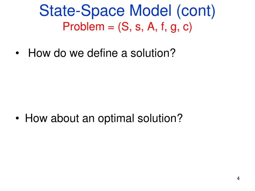 state space model cont problem s s a f g c