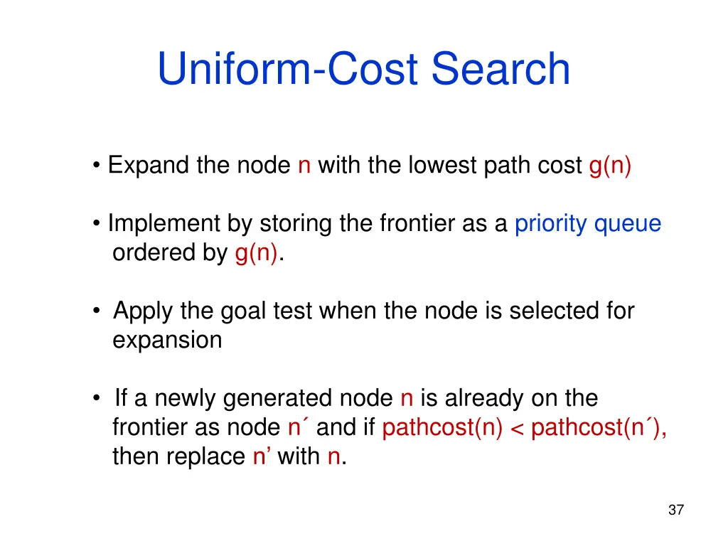 uniform cost search