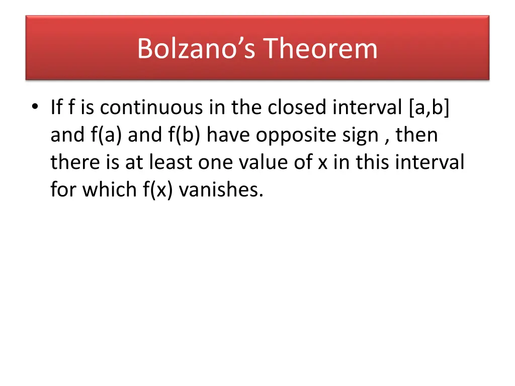 bolzano s theorem
