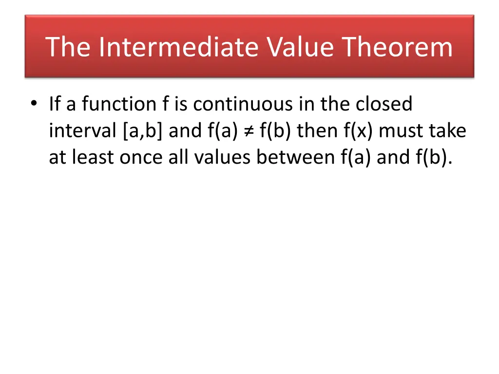 the intermediate value theorem