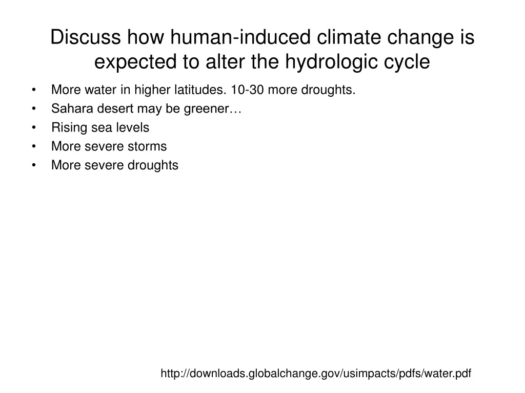 discuss how human induced climate change