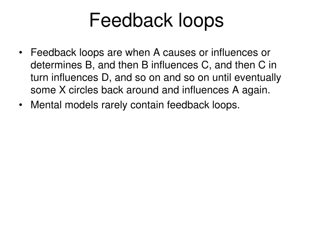 feedback loops