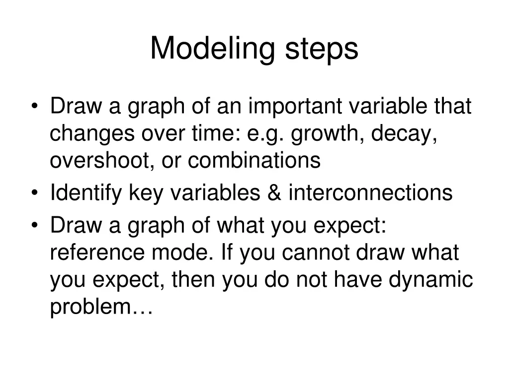 modeling steps
