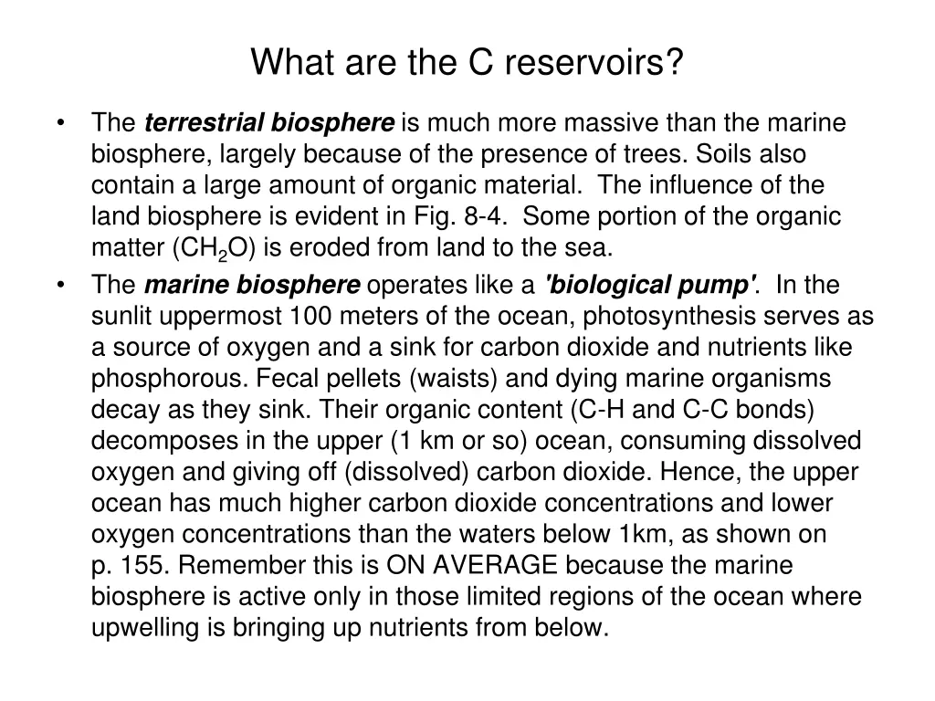 what are the c reservoirs