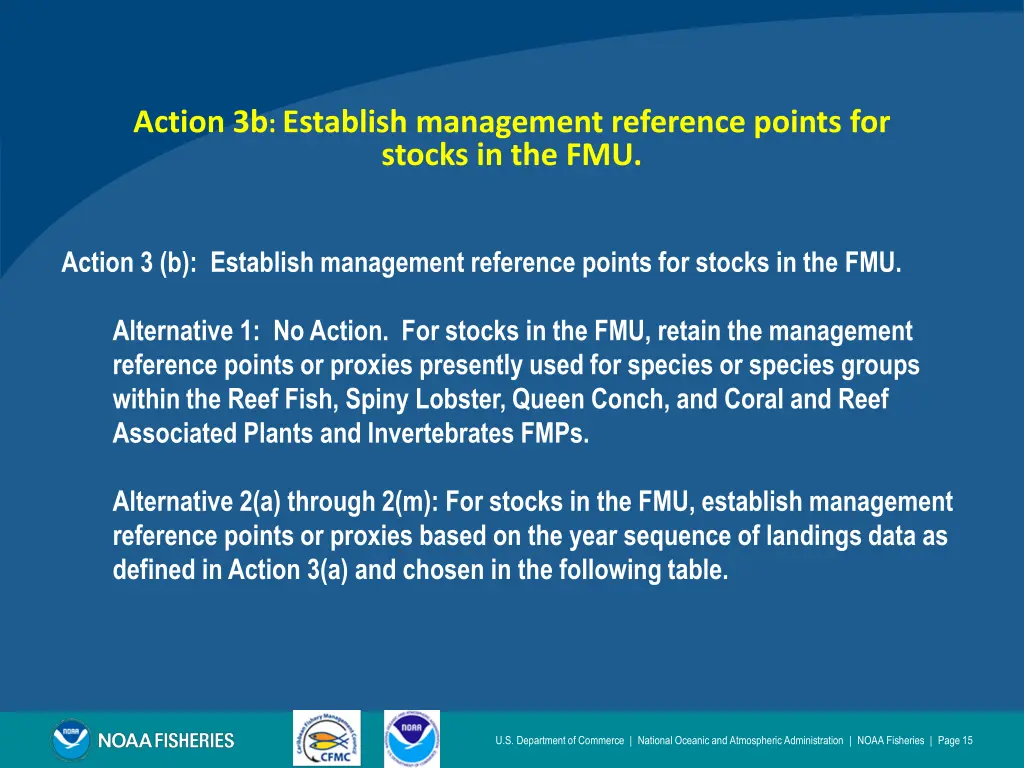 action 3b establish management reference points