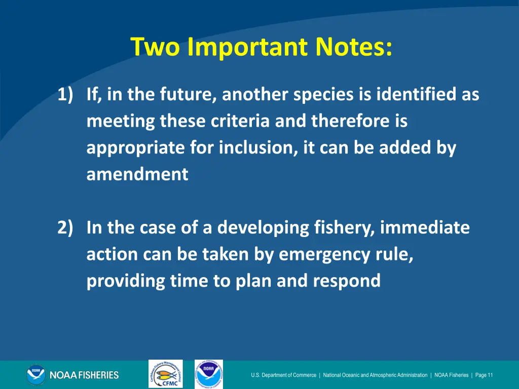 two important notes