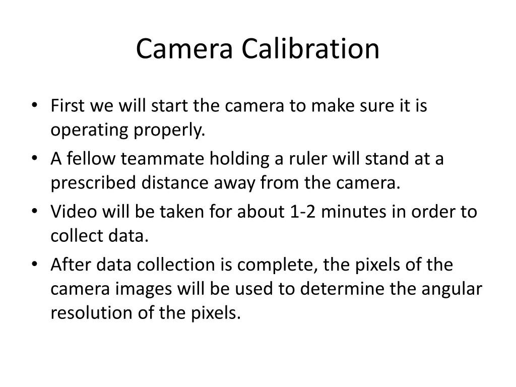 camera calibration
