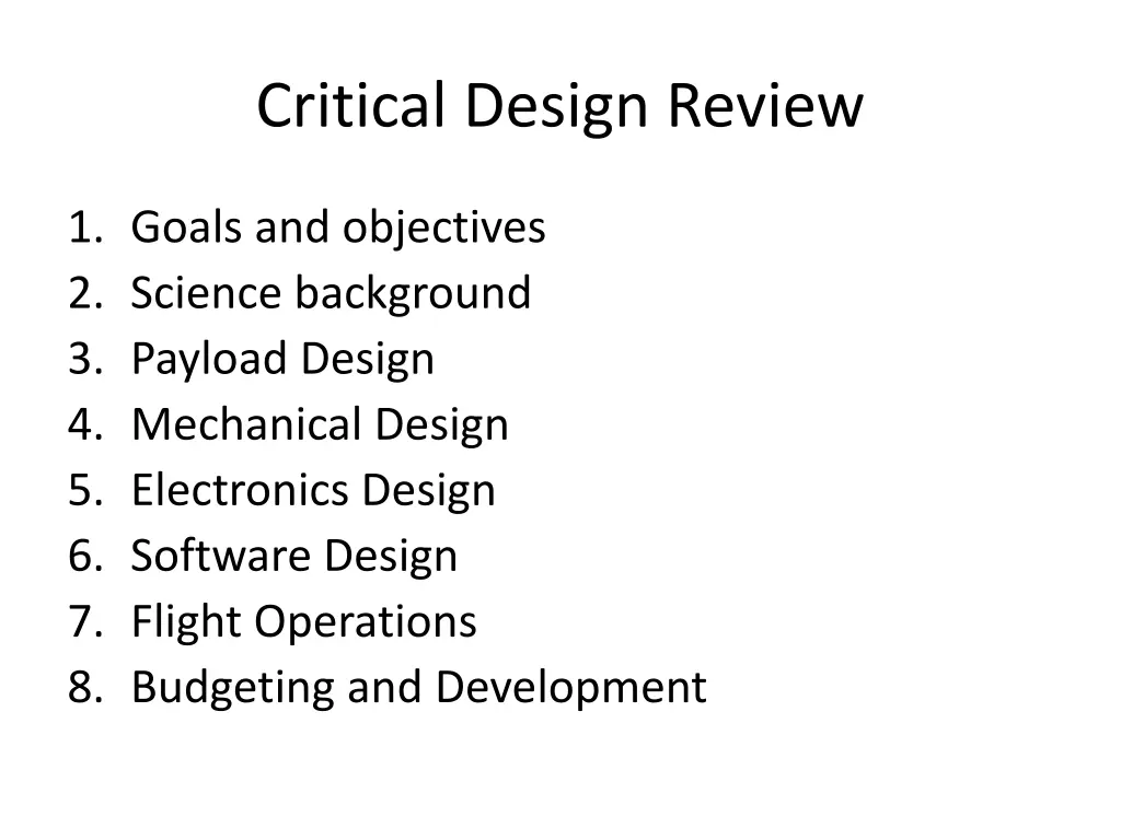 critical design review