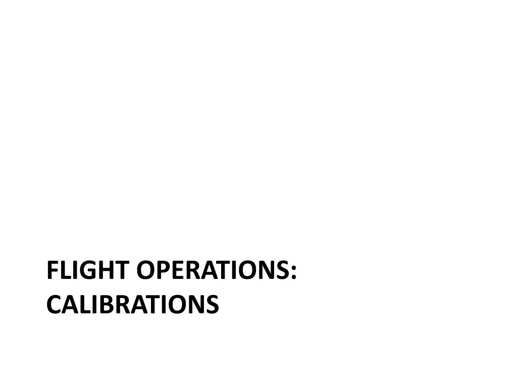 flight operations calibrations