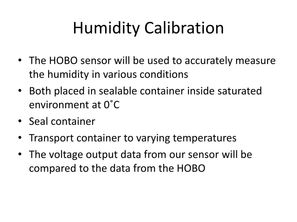 humidity calibration