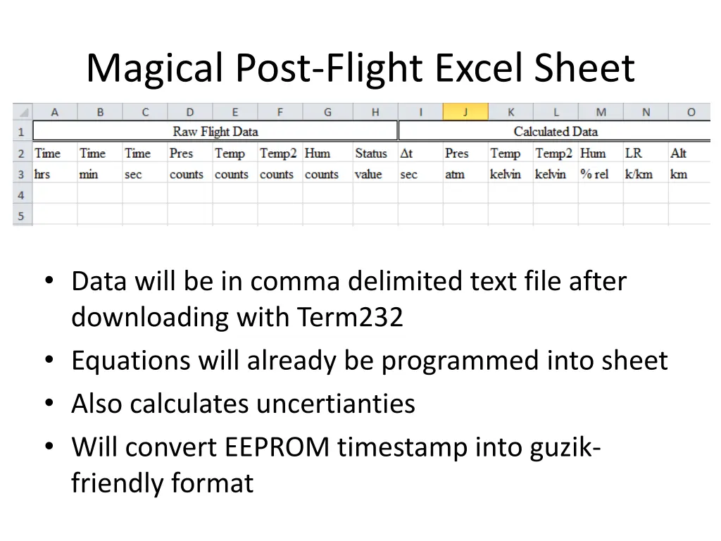 magical post flight excel sheet