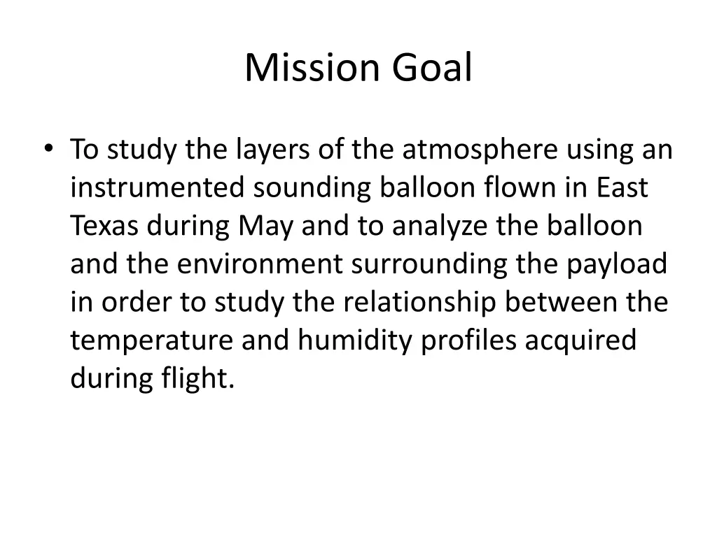 mission goal