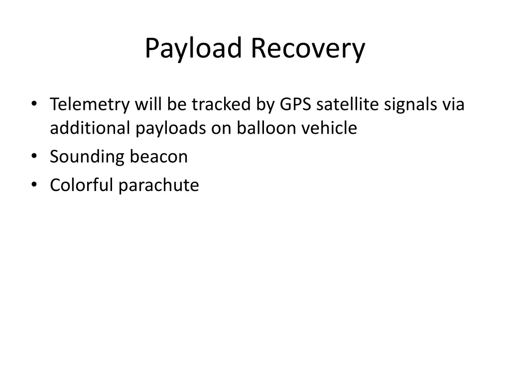 payload recovery