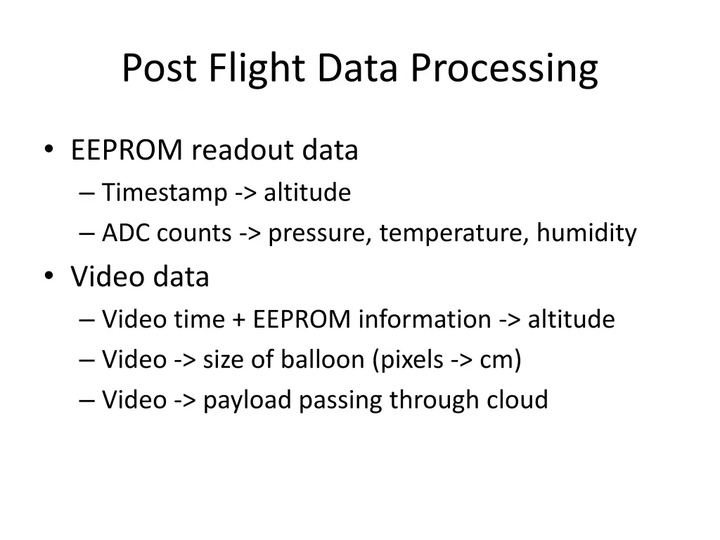 post flight data processing