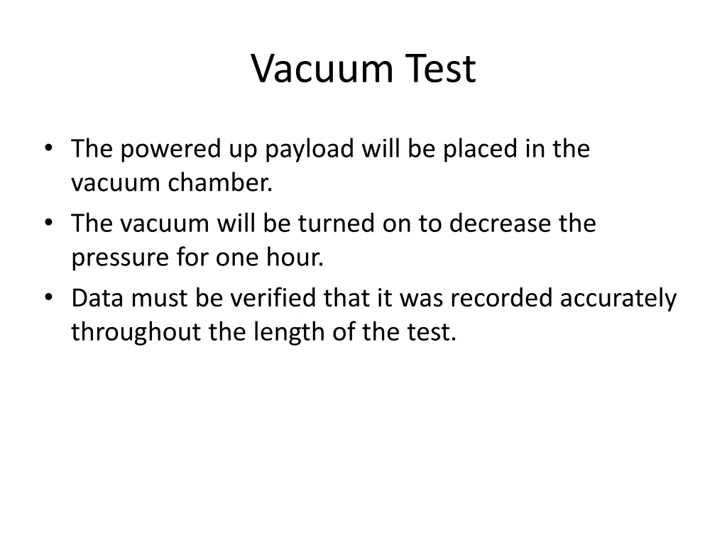 vacuum test