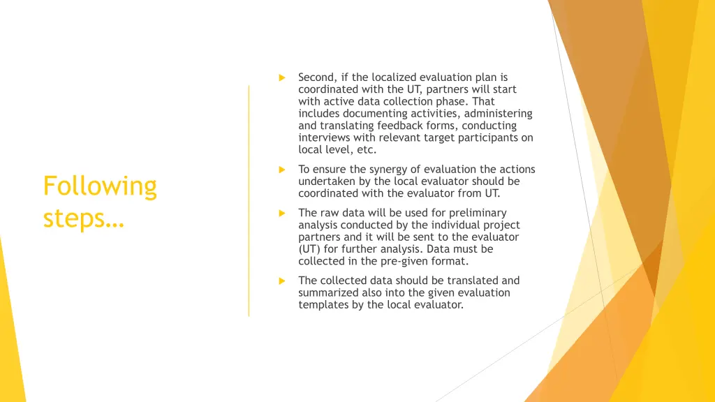 second if the localized evaluation plan