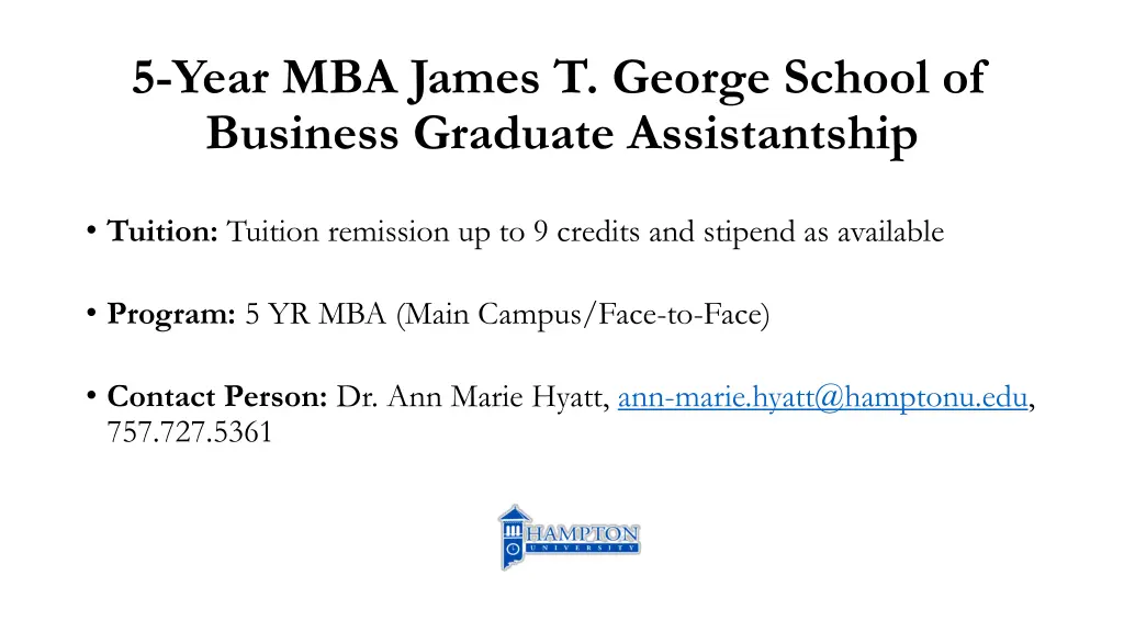 5 year mba james t george school of business