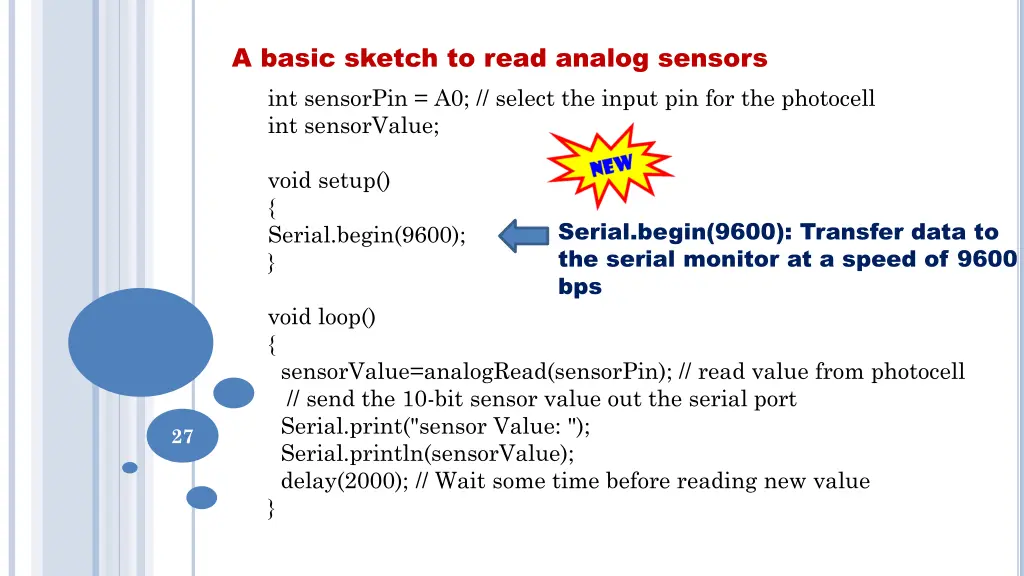 a basic sketch to read analog sensors 1