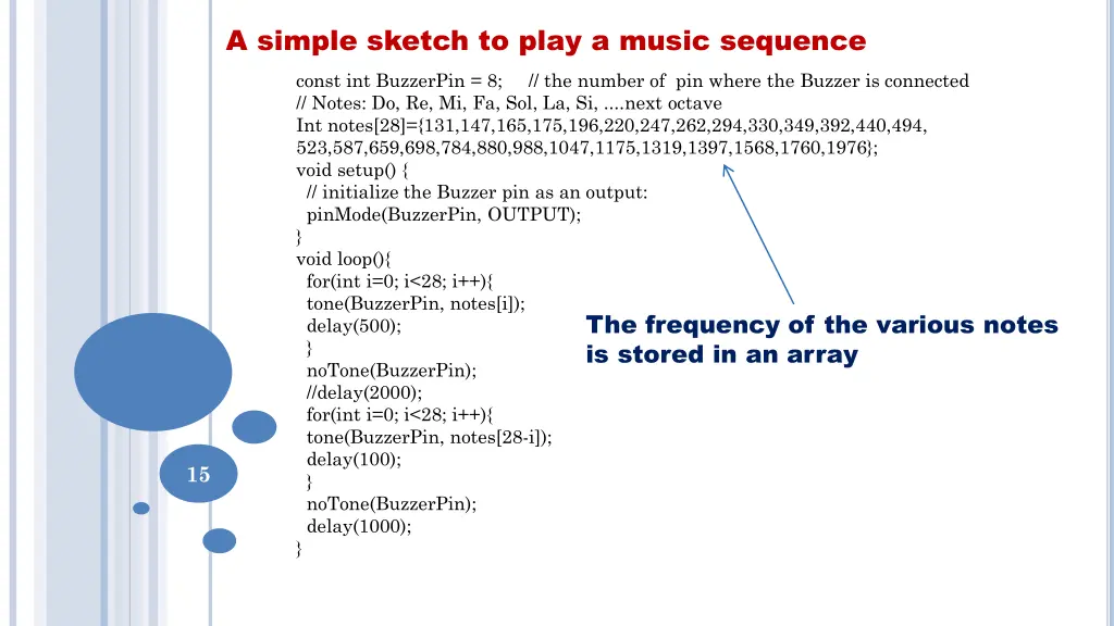 a simple sketch to play a music sequence